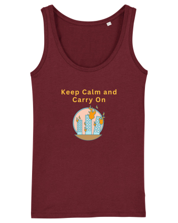 KEEP CALM AND CARRY ON Burgundy