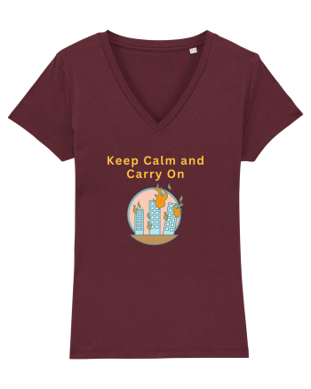 KEEP CALM AND CARRY ON Burgundy