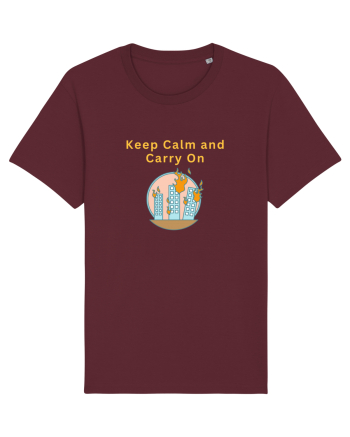 KEEP CALM AND CARRY ON Burgundy