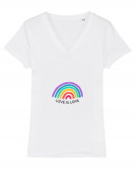 LOVE IS LOVE Tricou mânecă scurtă guler V Damă Evoker