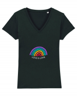 LOVE IS LOVE Tricou mânecă scurtă guler V Damă Evoker