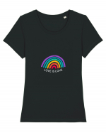 LOVE IS LOVE Tricou mânecă scurtă guler larg fitted Damă Expresser