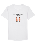 NU ÎNCETA SĂ CREZI Tricou mânecă scurtă guler larg Bărbat Skater