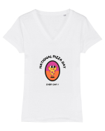 PIZZA DAY Tricou mânecă scurtă guler V Damă Evoker