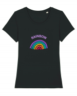 RAINBOW Tricou mânecă scurtă guler larg fitted Damă Expresser