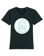 SAVE THE OCEAN Tricou mânecă scurtă guler V Bărbat Presenter