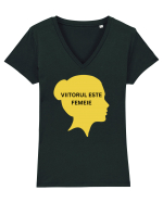 VIITORUL ESTE FEMEIE Tricou mânecă scurtă guler V Damă Evoker