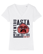 Pentru asta m-am dat jos din pat? Tricou mânecă scurtă guler V Damă Evoker