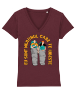 Eu sunt nebunul care te iubește Tricou mânecă scurtă guler V Damă Evoker