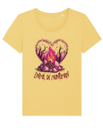 Inimă de munțoman Tricou mânecă scurtă guler larg fitted Damă Expresser