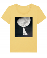 MOON - WOLF Tricou mânecă scurtă guler larg fitted Damă Expresser