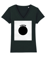 UMOR NEGRU Tricou mânecă scurtă guler V Damă Evoker