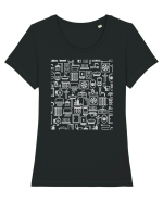DESIGN Tricou mânecă scurtă guler larg fitted Damă Expresser