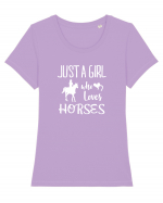 Love horses Tricou mânecă scurtă guler larg fitted Damă Expresser