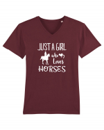 Love horses Tricou mânecă scurtă guler V Bărbat Presenter