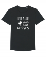 Love horses Tricou mânecă scurtă guler larg Bărbat Skater