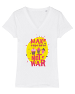Make Cupcakes Not War Tricou mânecă scurtă guler V Damă Evoker