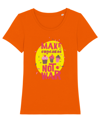 Make Cupcakes Not War Bright Orange