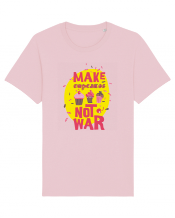 Make Cupcakes Not War Cotton Pink