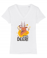 Oh, Deer! Tricou mânecă scurtă guler V Damă Evoker