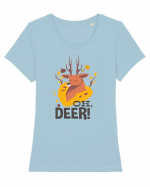 Oh, Deer! Tricou mânecă scurtă guler larg fitted Damă Expresser