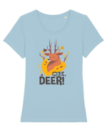 Oh, Deer! Tricou mânecă scurtă guler larg fitted Damă Expresser