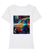 DIGITAL ART 2 Tricou mânecă scurtă guler larg fitted Damă Expresser