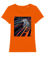 DIGITAL ART 7 Tricou mânecă scurtă guler larg fitted Damă Expresser