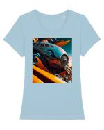 DIGITAL ART 8 Tricou mânecă scurtă guler larg fitted Damă Expresser