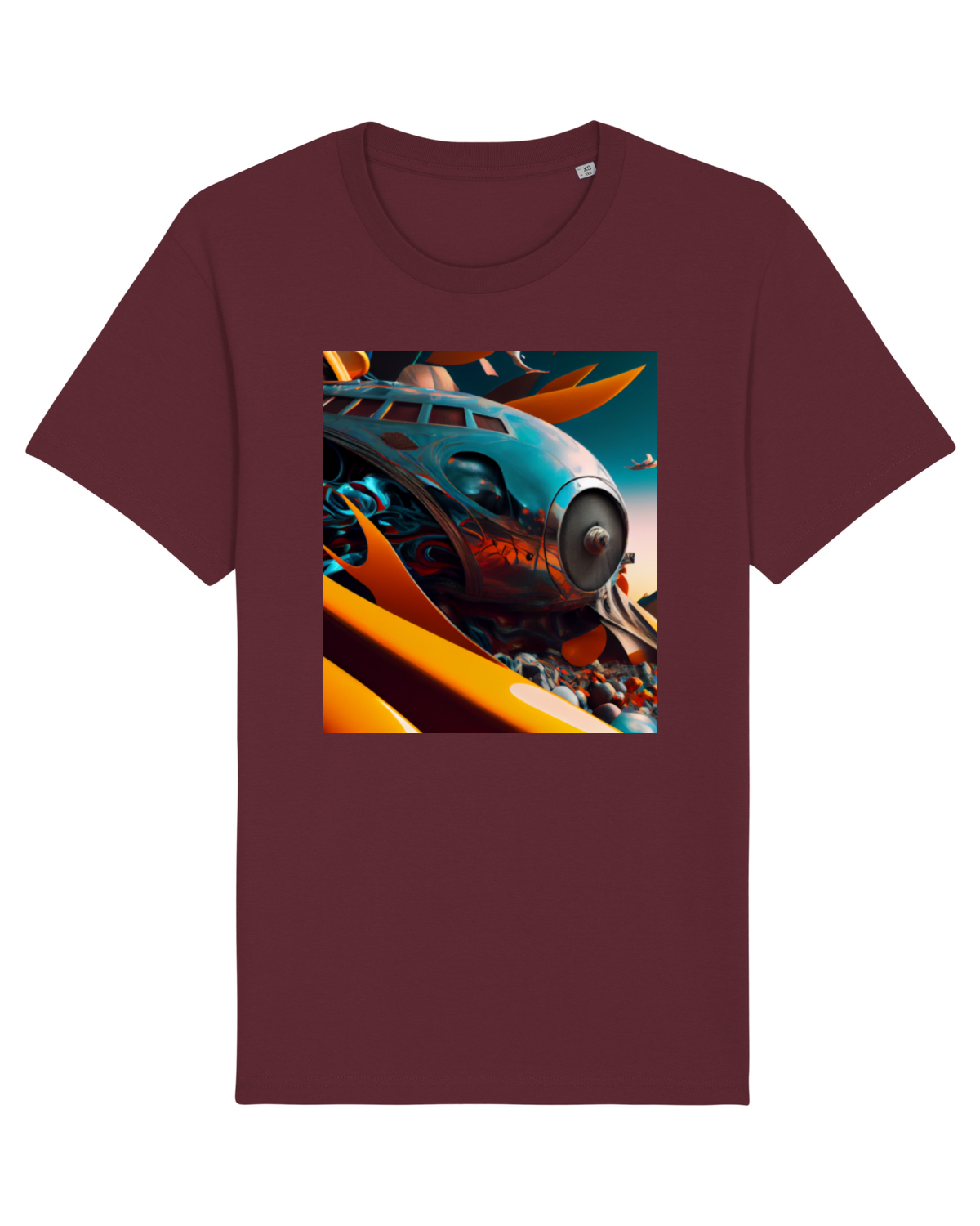 Tricou mânecă scurtă Unisex Rocker Burgundy