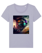 DIGITAL ART 9 Tricou mânecă scurtă guler larg fitted Damă Expresser