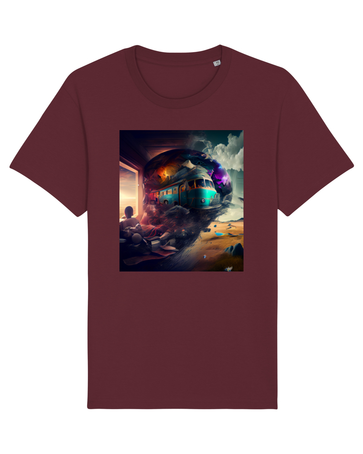 Tricou mânecă scurtă Unisex Rocker Burgundy