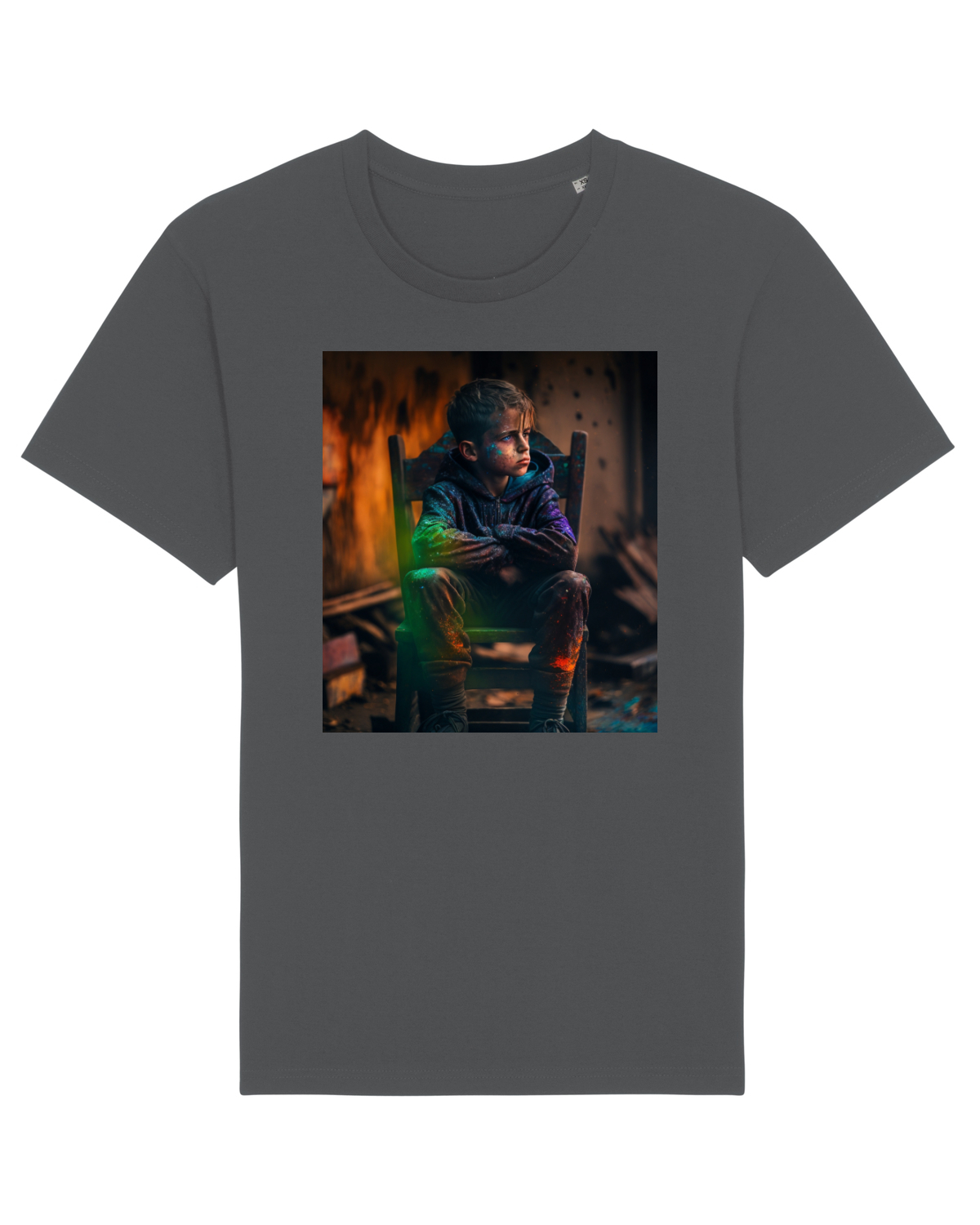 Tricou mânecă scurtă Unisex Rocker Anthracite
