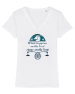 BOAT Tricou mânecă scurtă guler V Damă Evoker
