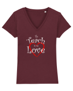 TEACHER Tricou mânecă scurtă guler V Damă Evoker