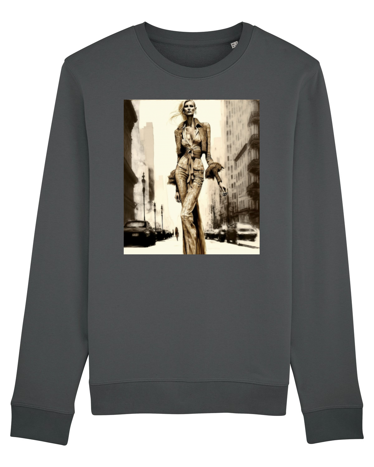 Bluză mânecă lungă Unisex Rise Anthracite
