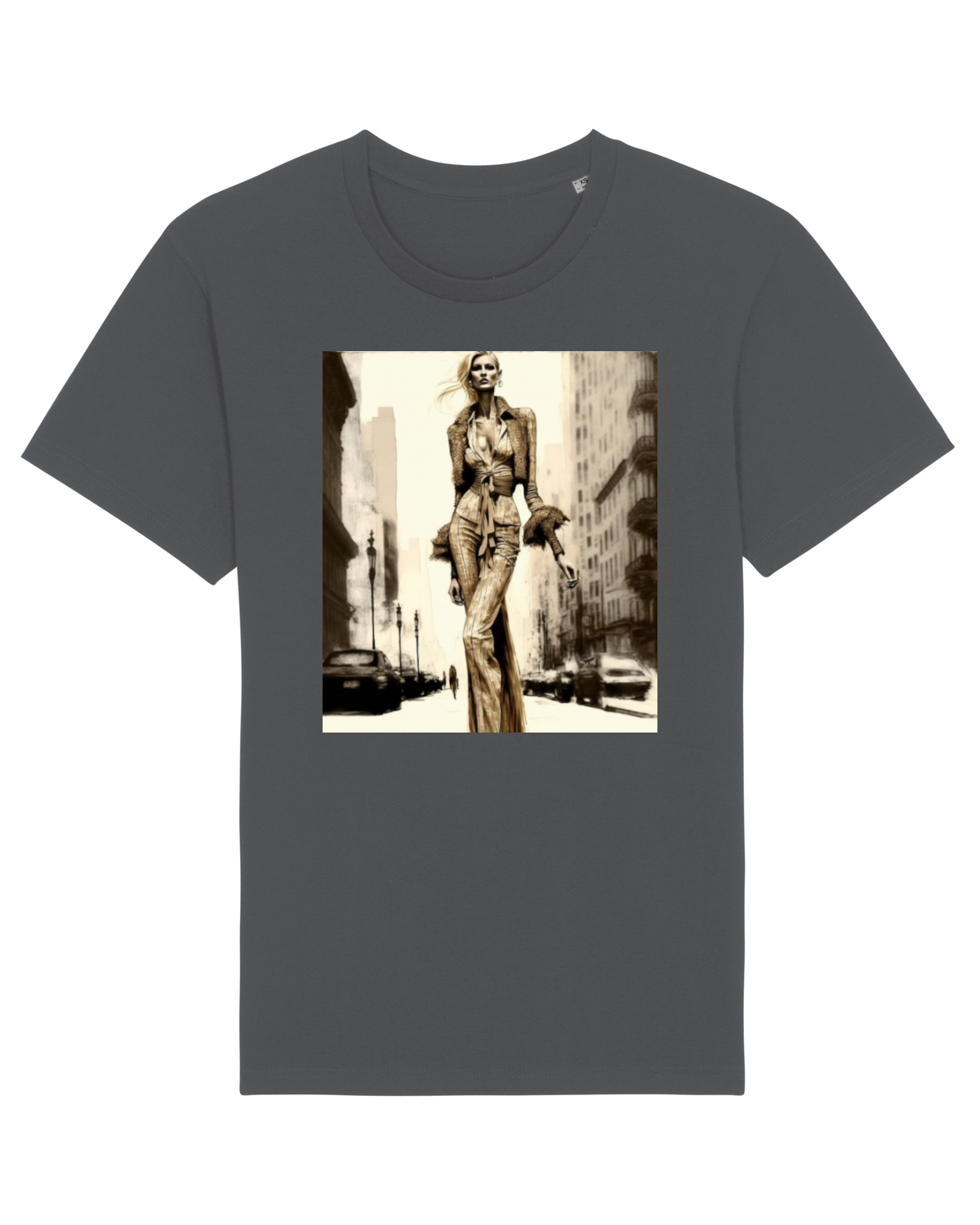 Tricou mânecă scurtă Unisex Rocker Anthracite
