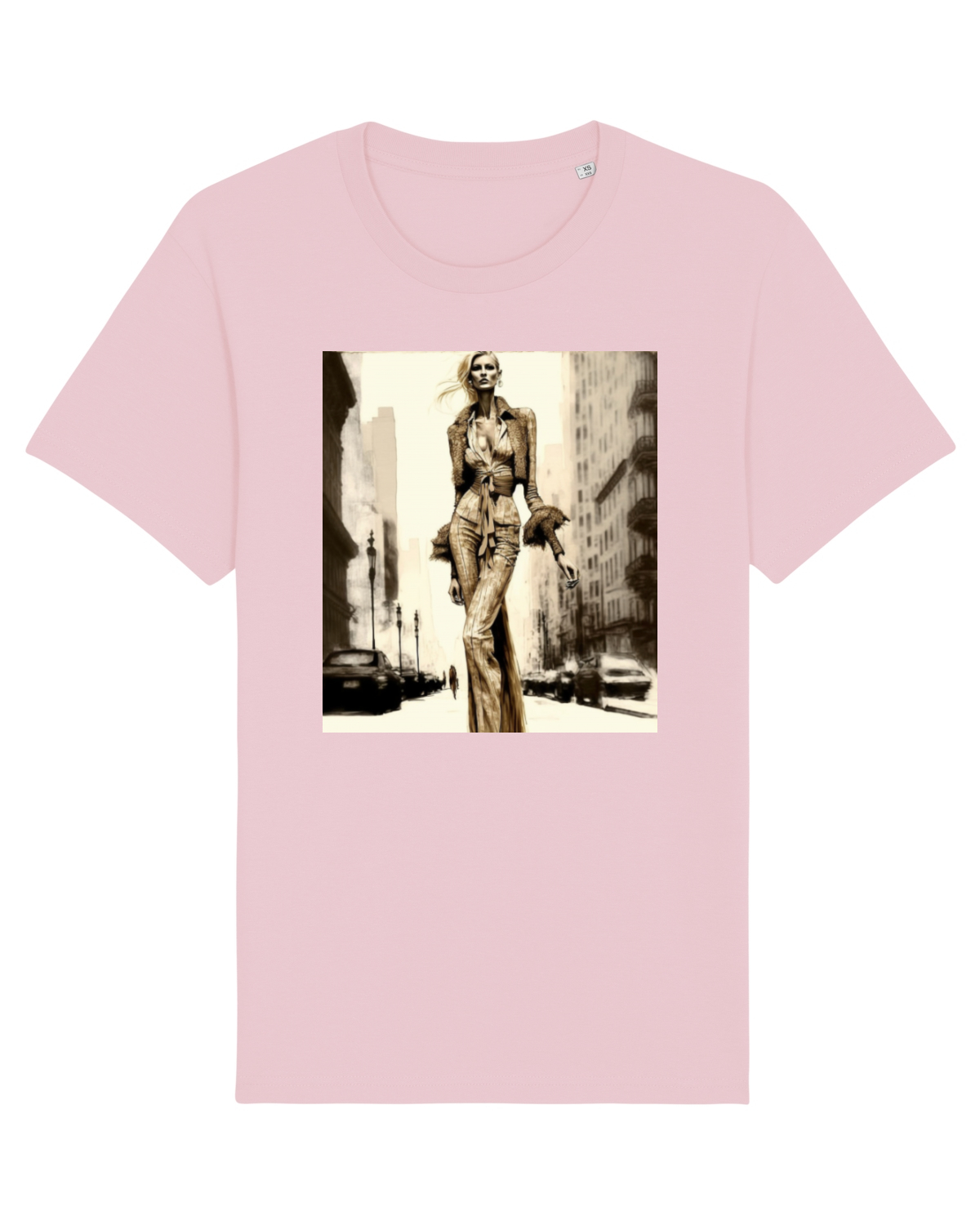 Tricou mânecă scurtă Unisex Rocker Cotton Pink