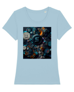 DIGITAL ART 28 Tricou mânecă scurtă guler larg fitted Damă Expresser