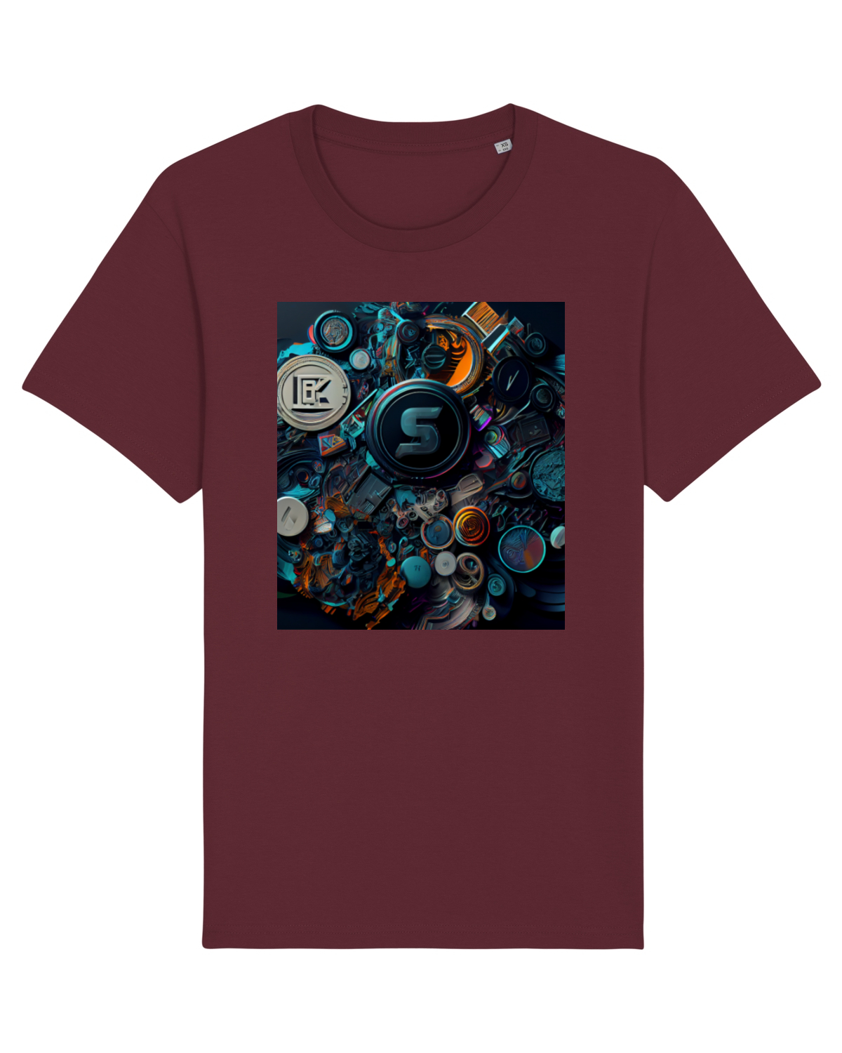 Tricou mânecă scurtă Unisex Rocker Burgundy