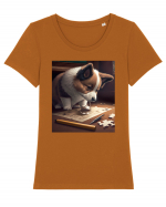 DIGITAL ART 31 Tricou mânecă scurtă guler larg fitted Damă Expresser