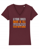 INNER DRIVE Tricou mânecă scurtă guler V Damă Evoker