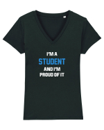 STUDENT Tricou mânecă scurtă guler V Damă Evoker