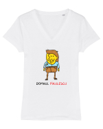Domnul Pixulescu Tricou mânecă scurtă guler V Damă Evoker