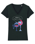 Wine, A Hug In A Glass Tricou mânecă scurtă guler V Damă Evoker