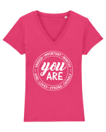 You are enough important worthy kind loved strong capable Tricou mânecă scurtă guler V Damă Evoker