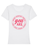 You are enough important worthy kind loved strong capable w Tricou mânecă scurtă guler larg fitted Damă Expresser