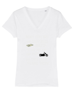MOTORCYCLE Tricou mânecă scurtă guler V Damă Evoker