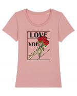 LOVE YOU Tricou mânecă scurtă guler larg fitted Damă Expresser