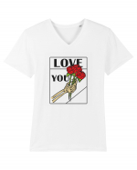 LOVE YOU Tricou mânecă scurtă guler V Bărbat Presenter